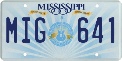 MS license plate MIG641