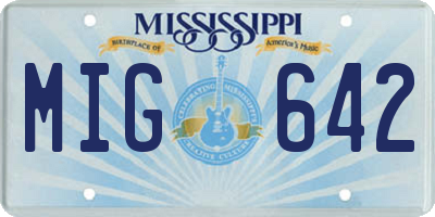 MS license plate MIG642