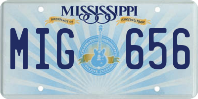 MS license plate MIG656