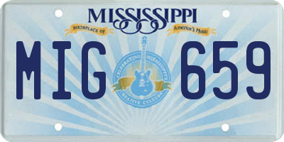 MS license plate MIG659