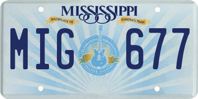 MS license plate MIG677