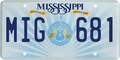 MS license plate MIG681