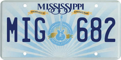 MS license plate MIG682