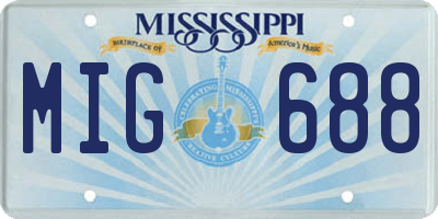 MS license plate MIG688