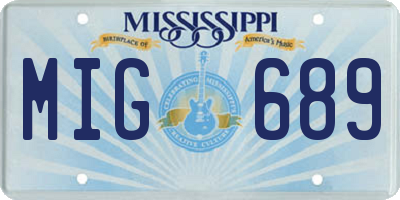 MS license plate MIG689