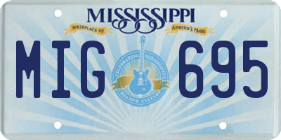 MS license plate MIG695