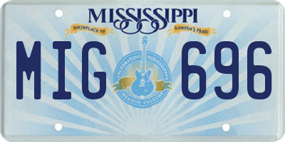 MS license plate MIG696