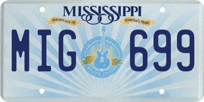 MS license plate MIG699