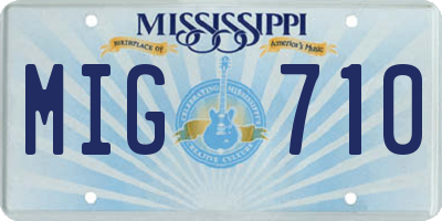 MS license plate MIG710