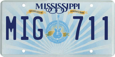 MS license plate MIG711