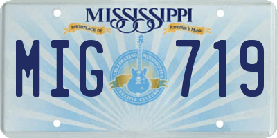MS license plate MIG719
