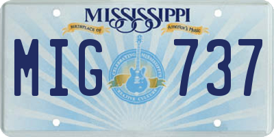 MS license plate MIG737
