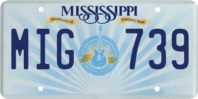 MS license plate MIG739