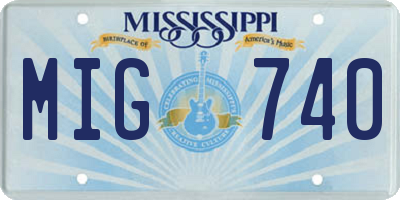 MS license plate MIG740