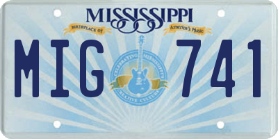 MS license plate MIG741