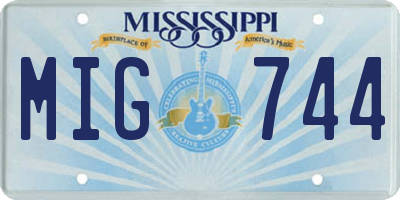 MS license plate MIG744