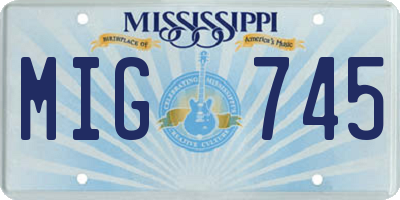 MS license plate MIG745