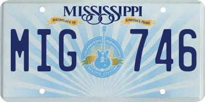 MS license plate MIG746
