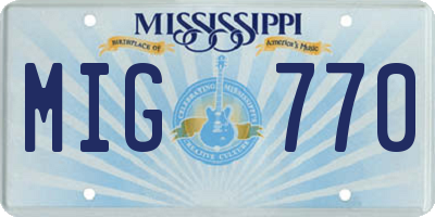 MS license plate MIG770