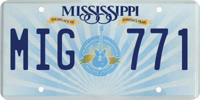 MS license plate MIG771
