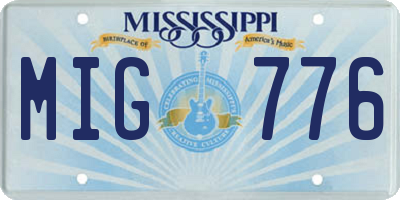 MS license plate MIG776