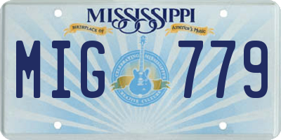 MS license plate MIG779