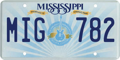 MS license plate MIG782