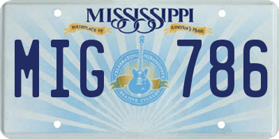 MS license plate MIG786