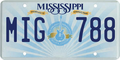 MS license plate MIG788