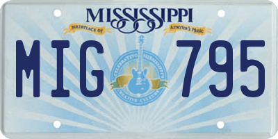 MS license plate MIG795