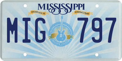 MS license plate MIG797