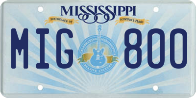 MS license plate MIG800