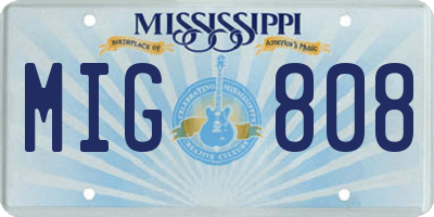 MS license plate MIG808