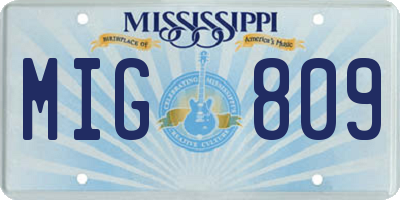 MS license plate MIG809