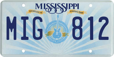 MS license plate MIG812