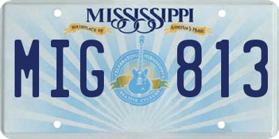 MS license plate MIG813