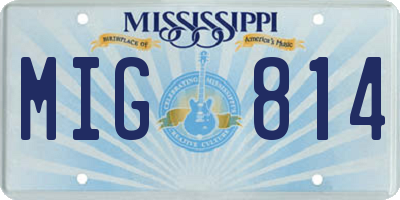 MS license plate MIG814