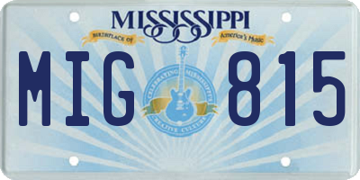 MS license plate MIG815