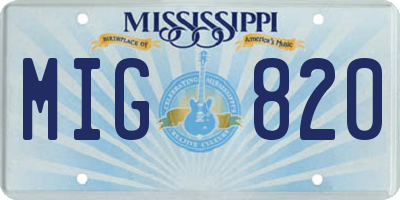 MS license plate MIG820
