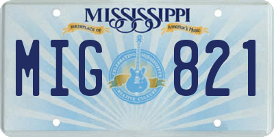 MS license plate MIG821