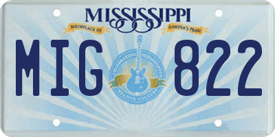 MS license plate MIG822