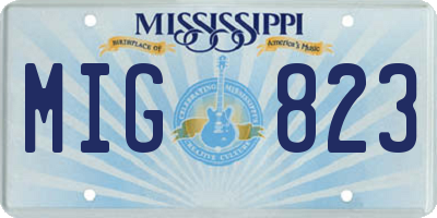 MS license plate MIG823