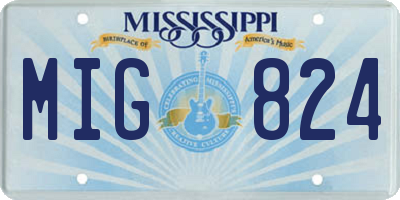 MS license plate MIG824