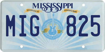 MS license plate MIG825