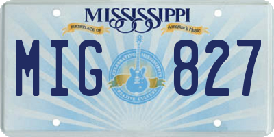 MS license plate MIG827