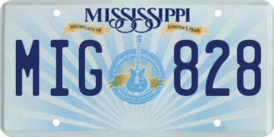 MS license plate MIG828