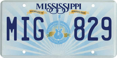 MS license plate MIG829