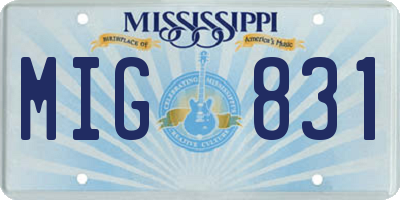 MS license plate MIG831
