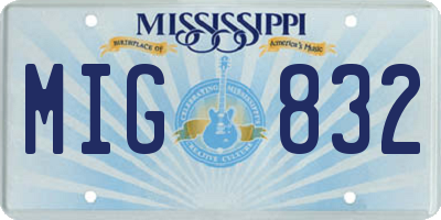 MS license plate MIG832