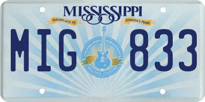 MS license plate MIG833